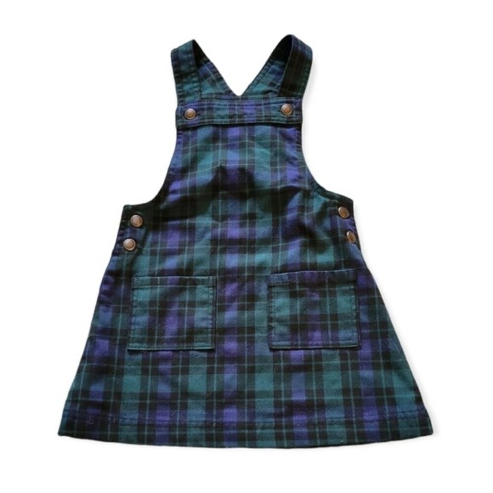 Max Studio Plaid Pinafore Overall Dress Size 4T